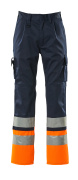 12379-430-0114 Pantalones con bolsillos para rodilleras - azul marino/naranja de alta vis.