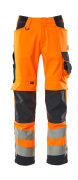 15579-860-14010 Pantalones con bolsillos para rodilleras - naranja de alta vis./azul marino oscuro