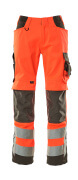 15579-860-14010 Pantalones con bolsillos para rodilleras - naranja de alta vis./azul marino oscuro