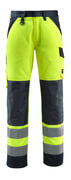 15979-948-17010 Pantalones con bolsillos para rodilleras - amarillo de alta vis./azul marino oscuro