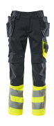 17531-860-01017 Pantalones con bolsillos tipo funda - azul marino oscuro/amarillo de alta vis.