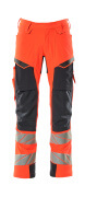19079-511-14010 Pantalones con bolsillos para rodilleras - naranja de alta vis./azul marino oscuro