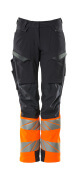 19178-511-01014 Pantalones con bolsillos para rodilleras - azul marino oscuro/naranja de alta vis.