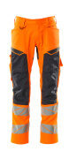 19579-236-14010 Pantalones con bolsillos para rodilleras - naranja de alta vis./azul marino oscuro