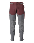 22379-311-2289 Pantalones con bolsillos para rodilleras - burdeos/gris piedra