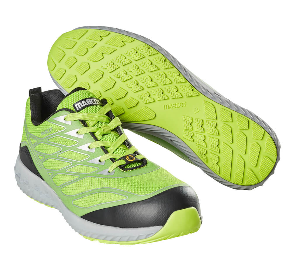 F0301-909-37880 Zapatos de seguridad - verde lima/plata